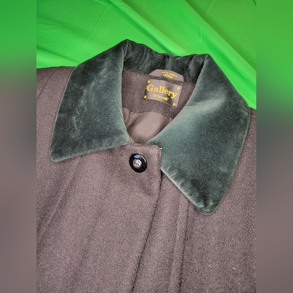 Gallery by Fen-nelli wool blend long coat with felt trim - Picture 3 of 5